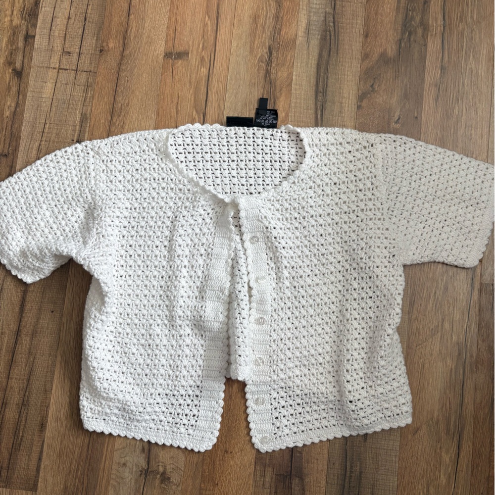 White Crochet Cardigan